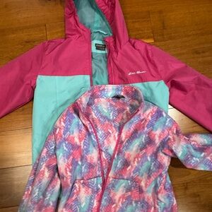 Eddie Bauer Fuchsia and Aqua Jacket-size 7/8